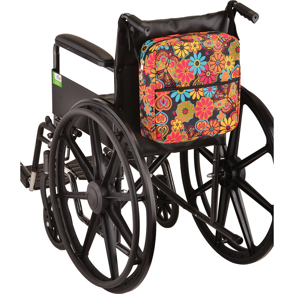 Mobility Bag - Boho Blossoms on Wheelchair